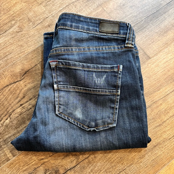 Dear John Women's Size 26 Playback Cuffed Cropped Straight Leg Blue Jeans - Picture 1 of 14